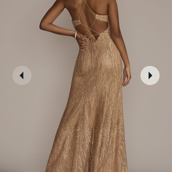 Galina Signature Gold Sequin Sheath Dress Size 2 - Picture 2 of 5